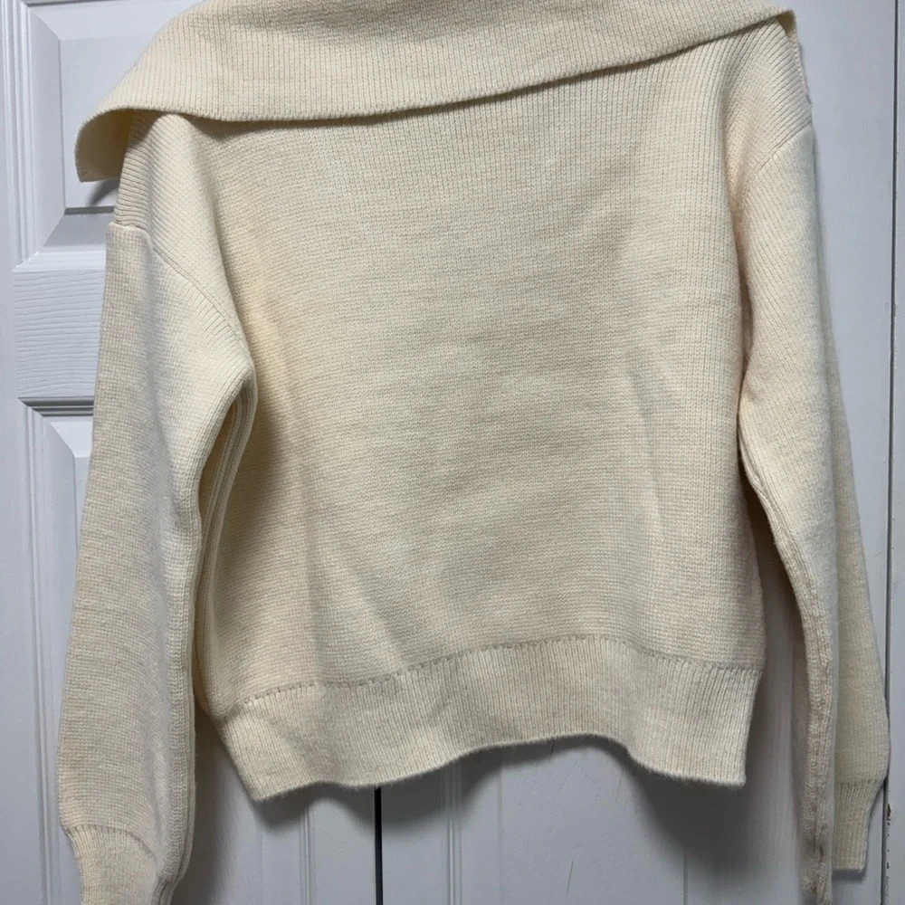 Mango Ivory Ribbed Knit Top - Picture 2 of 5